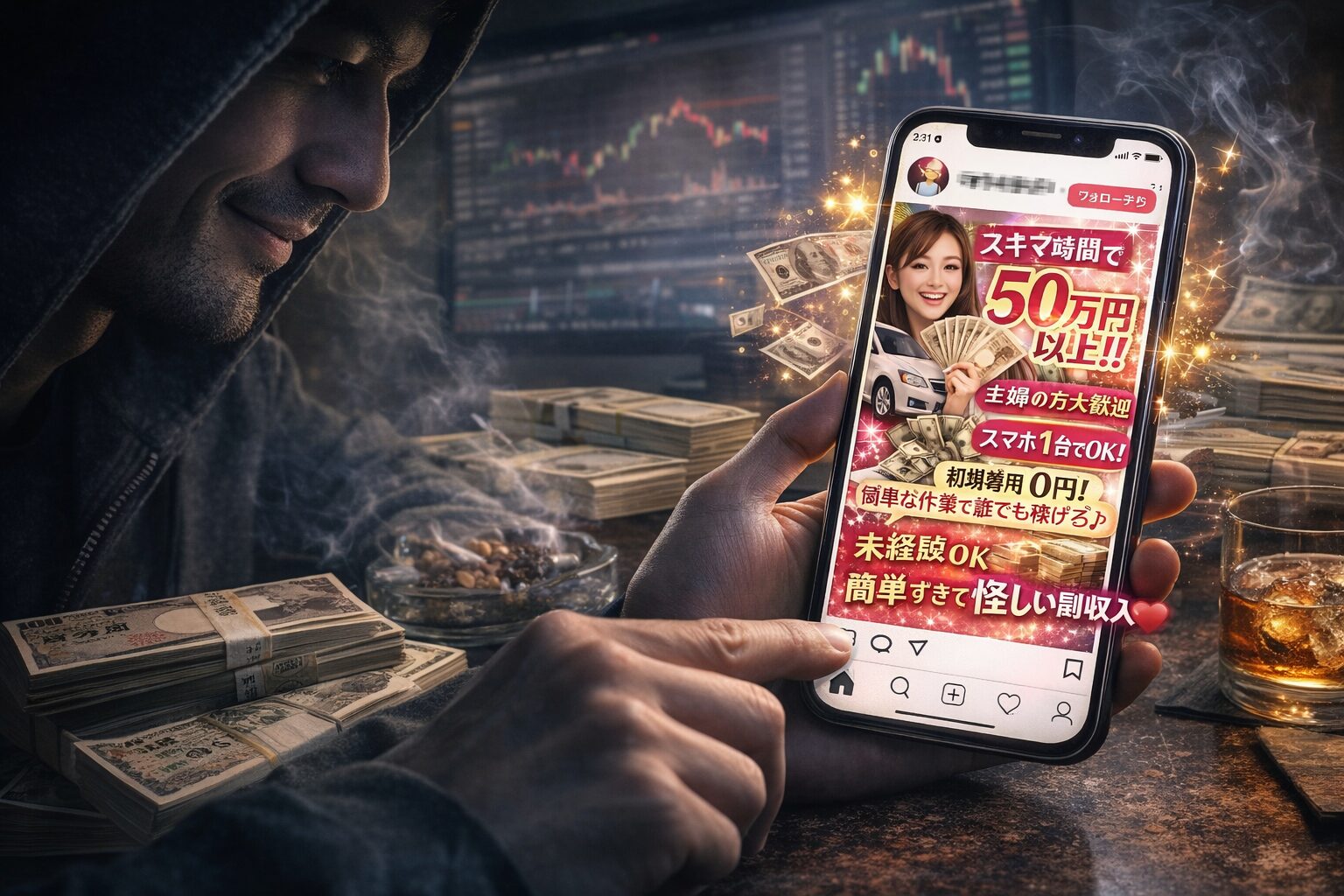 インスタやSNSを操作して詐欺をする悪人