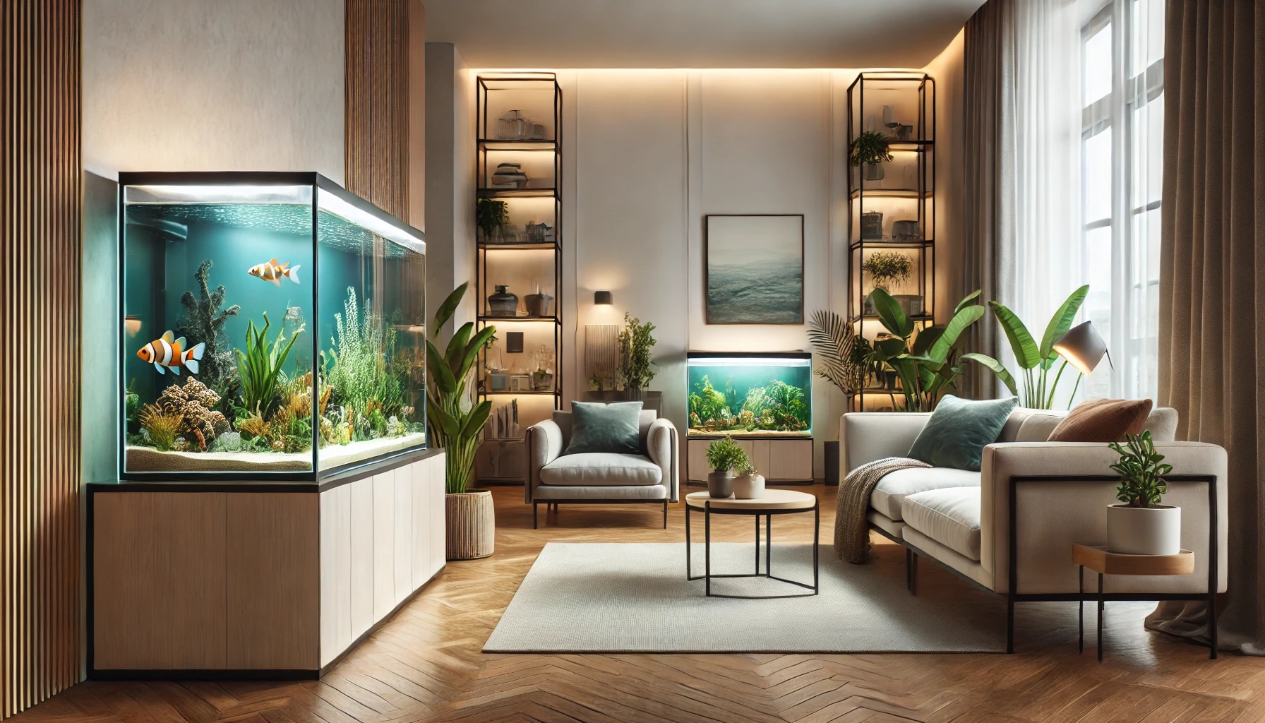 インテリアに水槽のある部屋