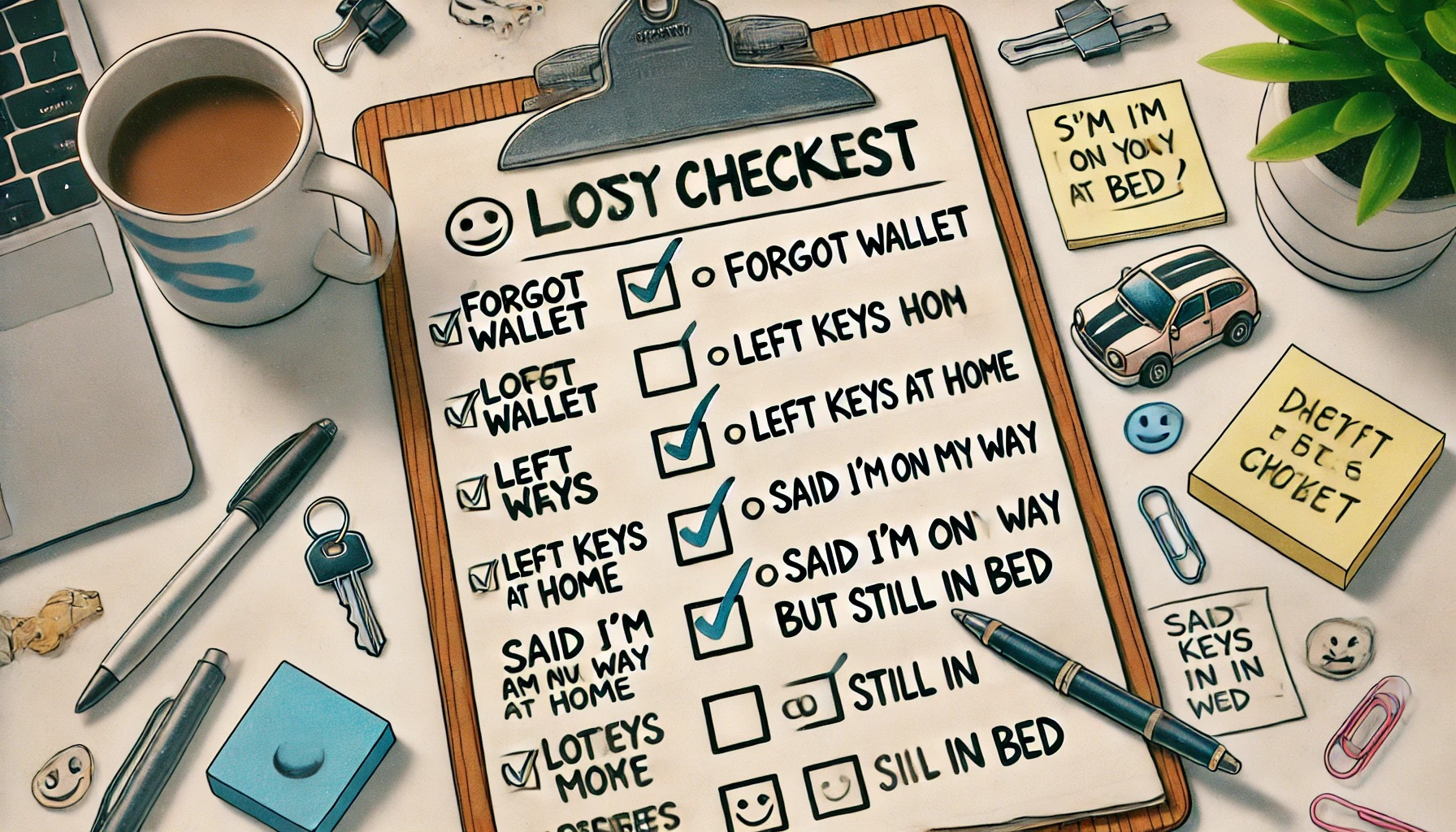 項目がかかれたチェックリスト